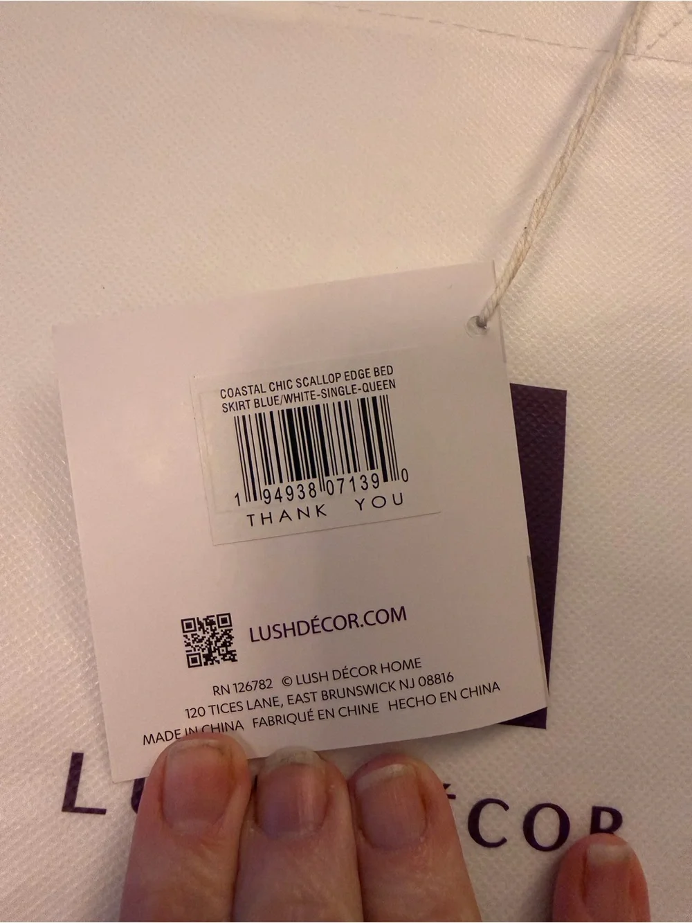 Lush White Scalloped Bedskirt with Tag